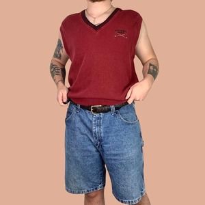 Vintage embroidered golfing sweater vest